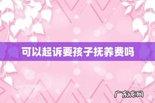 可以起诉要孩子抚养费吗