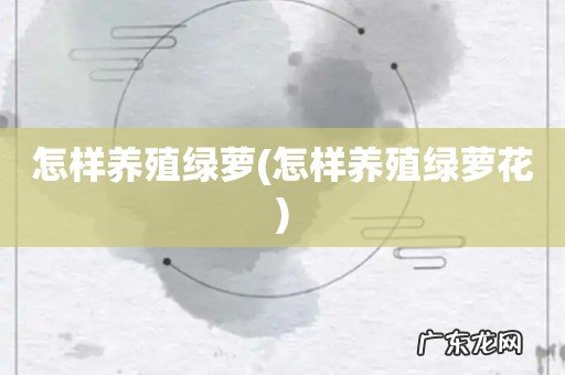 怎样养殖绿萝花 怎样养殖绿萝