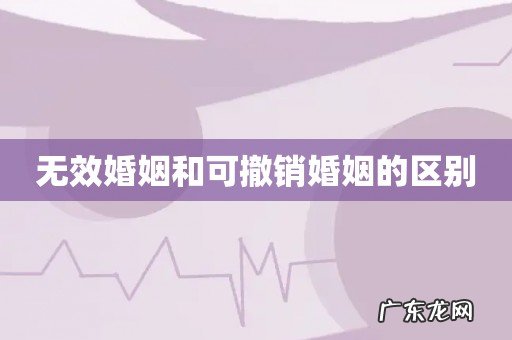 无效婚姻和可撤销婚姻的区别