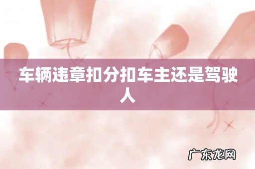 车辆违章扣分扣车主还是驾驶人