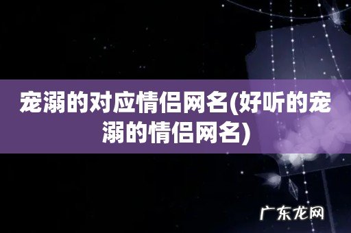 好听的宠溺的情侣网名 宠溺的对应情侣网名