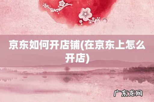 在京东上怎么开店 京东如何开店铺