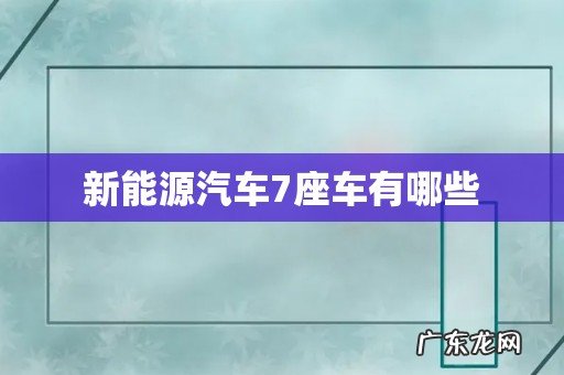 新能源汽车7座车有哪些