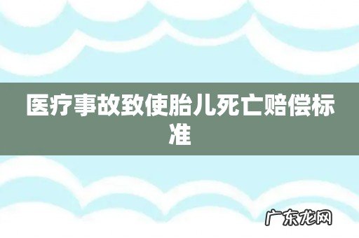 医疗事故致使胎儿死亡赔偿标准