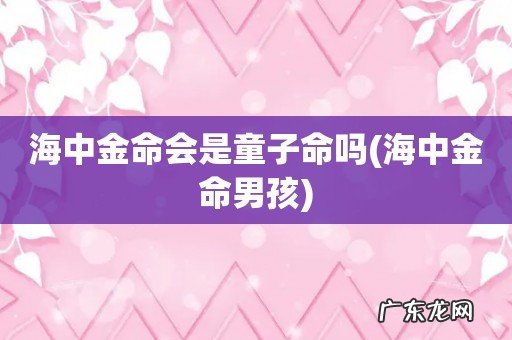 海中金命男孩 海中金命会是童子命吗