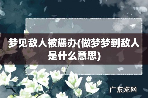 做梦梦到敌人是什么意思 梦见敌人被惩办
