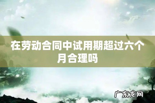 在劳动合同中试用期超过六个月合理吗