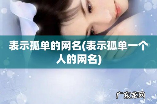 表示孤单一个人的网名 表示孤单的网名