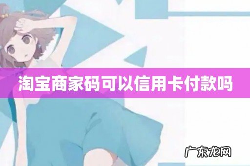 淘宝商家码可以信用卡付款吗