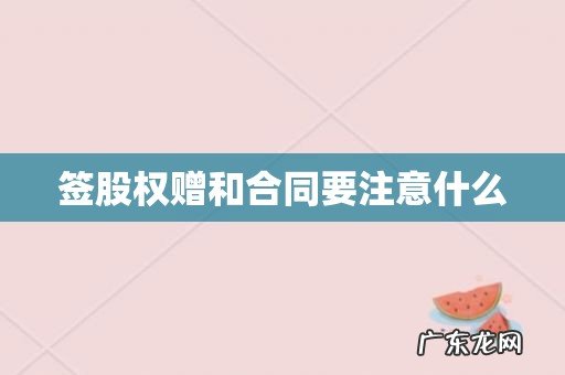 签股权赠和合同要注意什么