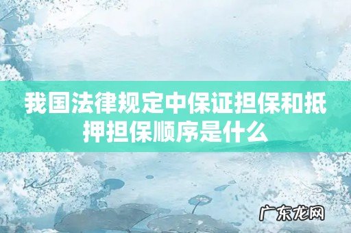 我国法律规定中保证担保和抵押担保顺序是什么