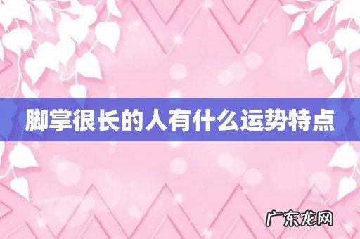 脚掌很长的人有什么运势特点