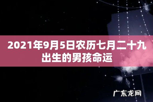 2021年9月5日农历七月二十九出生的男孩命运