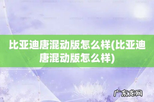 比亚迪唐混动版怎么样 比亚迪唐混动版怎么样