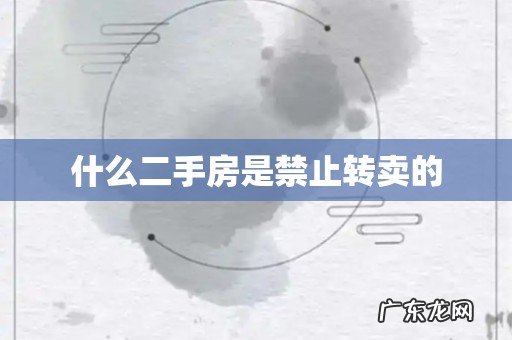 什么二手房是禁止转卖的