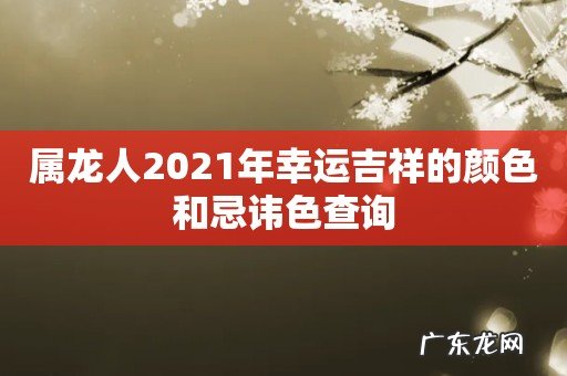 属龙人2021年幸运吉祥的颜色和忌讳色查询