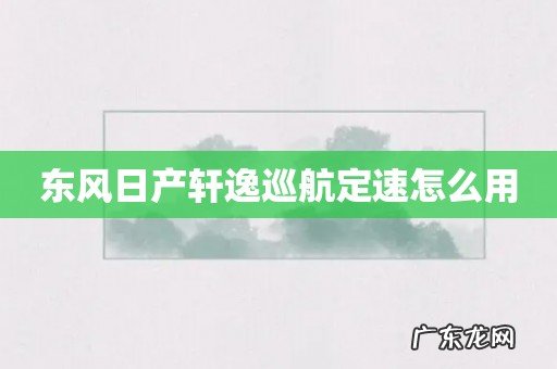 东风日产轩逸巡航定速怎么用