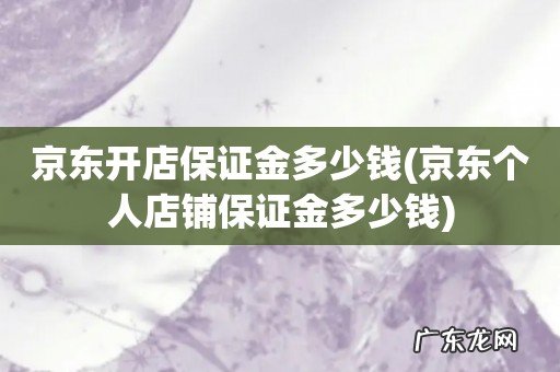 京东个人店铺保证金多少钱 京东开店保证金多少钱