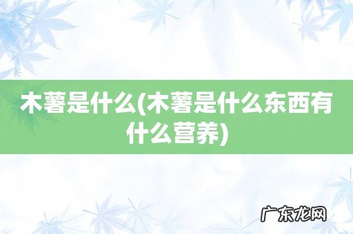 木薯是什么东西有什么营养 木薯是什么