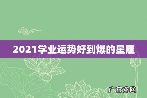 2021学业运势好到爆的星座