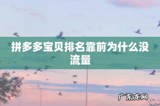 拼多多宝贝排名靠前为什么没流量