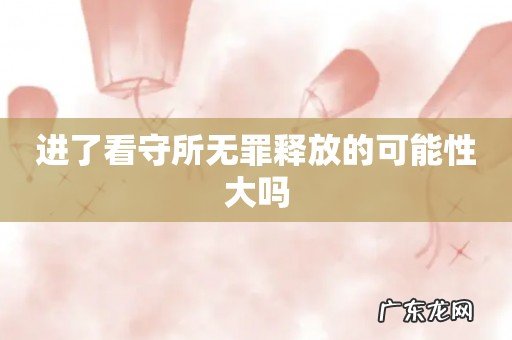 进了看守所无罪释放的可能性大吗