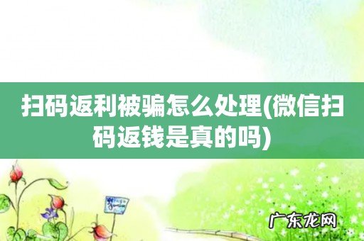 微信扫码返钱是真的吗 扫码返利被骗怎么处理