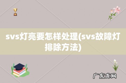 svs故障灯排除方法 svs灯亮要怎样处理