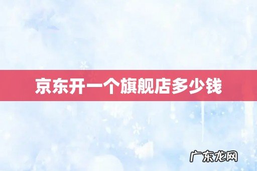 京东开一个旗舰店多少钱