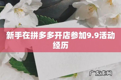 新手在拼多多开店参加9.9活动经历