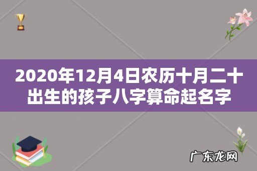 2020年12月4日农历十月二十出生的孩子八字算命起名字