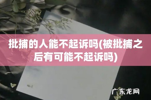 被批捕之后有可能不起诉吗 批捕的人能不起诉吗