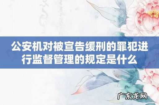 公安机对被宣告缓刑的罪犯进行监督管理的规定是什么