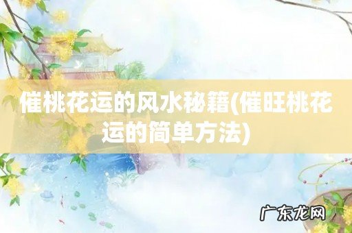 催旺桃花运的简单方法 催桃花运的风水秘籍