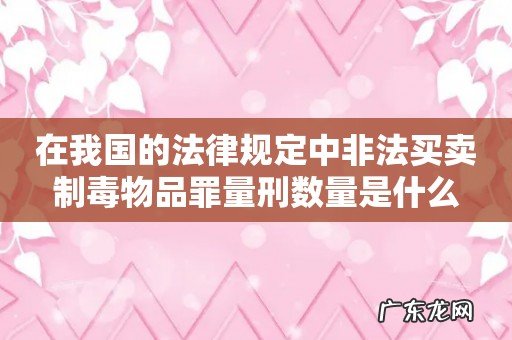 在我国的法律规定中非法买卖制毒物品罪量刑数量是什么