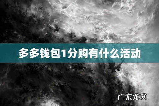 多多钱包1分购有什么活动