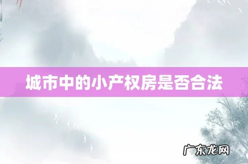 城市中的小产权房是否合法