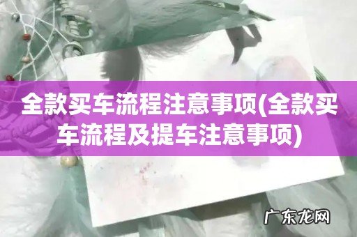 全款买车流程及提车注意事项 全款买车流程注意事项