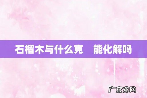 石榴木与什么克 能化解吗