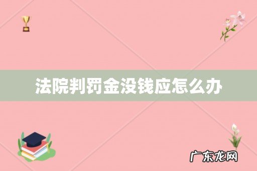 法院判罚金没钱应怎么办