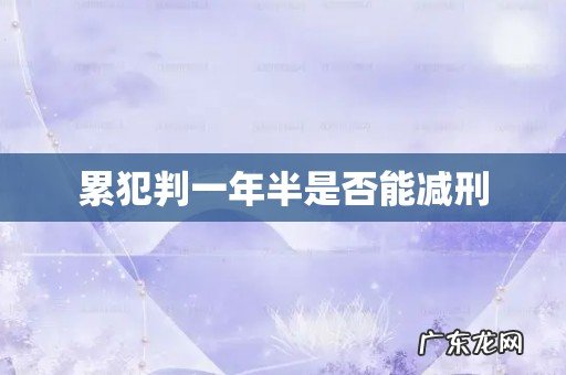 累犯判一年半是否能减刑