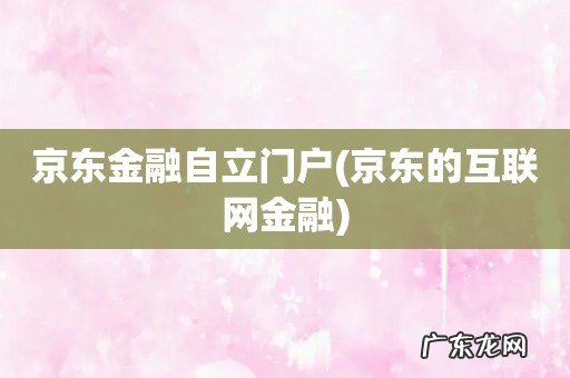 京东的互联网金融 京东金融自立门户