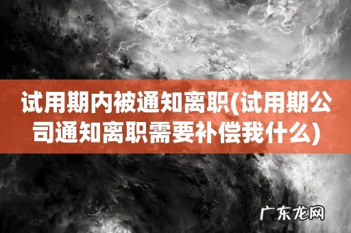 试用期公司通知离职需要补偿我什么 试用期内被通知离职