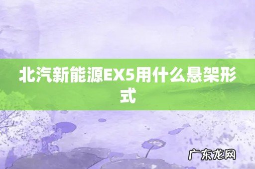 北汽新能源EX5用什么悬架形式