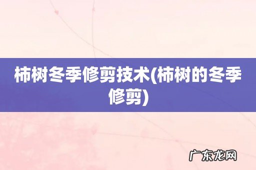 柿树的冬季修剪 柿树冬季修剪技术
