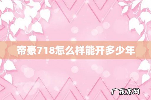 帝豪718怎么样能开多少年