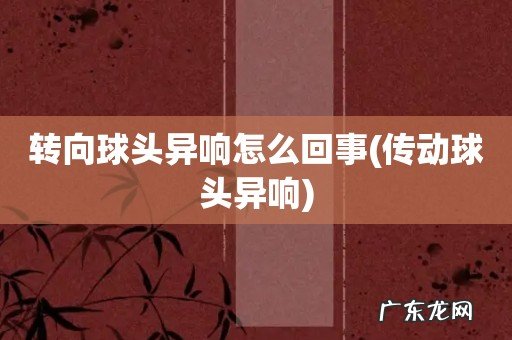 传动球头异响 转向球头异响怎么回事