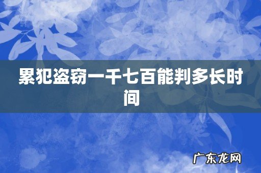 累犯盗窃一千七百能判多长时间