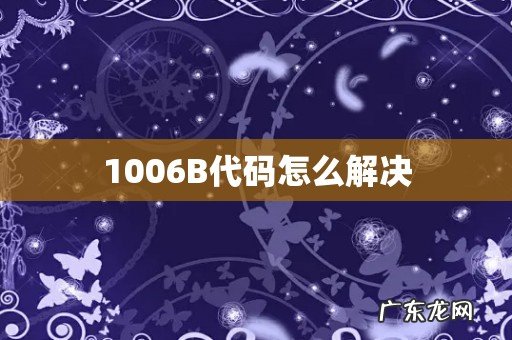 1006B代码怎么解决