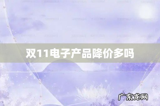 双11电子产品降价多吗